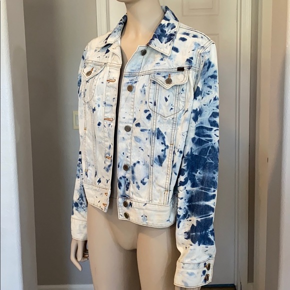Lucky Brand Jean Jacket bleach-dyed jean jacket - Picture 2 of 9